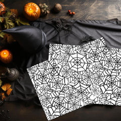 12"x18" Halloween Placemats, Black Spiderwebs Disposable Cardstock Paper - 8 per pack