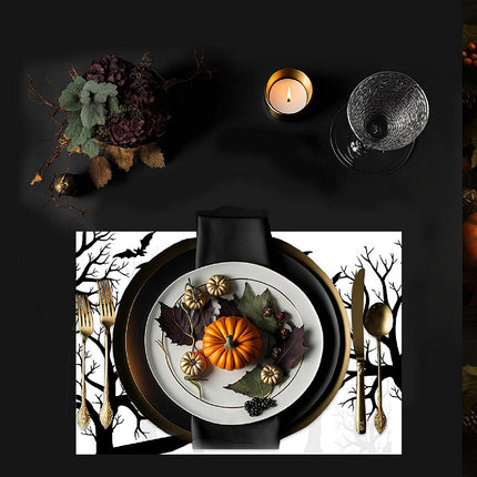 12"x18" Halloween Placemats, Chirping Crow Disposable Cardstock Paper - 8 per pack