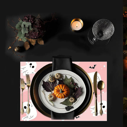 12"x18" Halloween Placemats, Cute Ghosts & Bats Disposable Cardstock Paper - 8 per pack