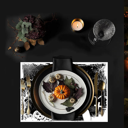 12"x18" Halloween Placemats, Eat Drink And Be Scary Disposable Cardstock Paper - 8 per pack