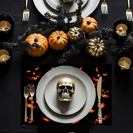 12"x18" Halloween Placemats, Glowing Ghouls Eat Drink And Be Scary, Cardstock - 8 per pack