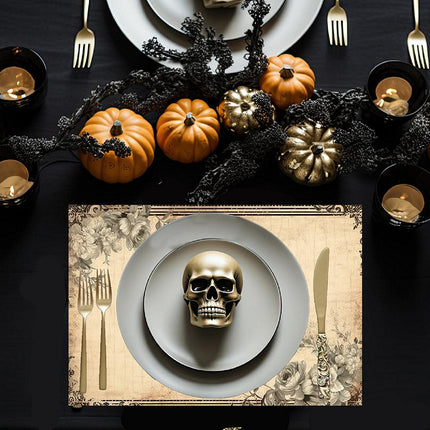 12"x18" Halloween Placemats, Gothic Glamour Disposable Cardstock Paper - 8 per pack