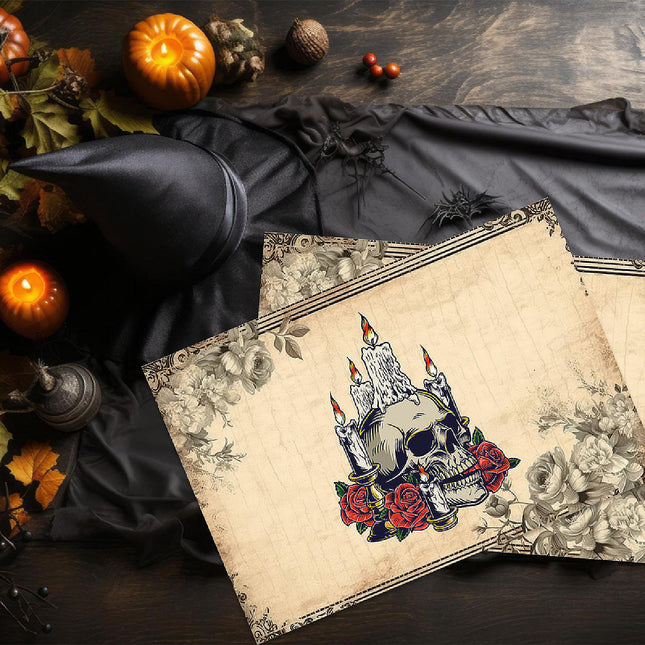 12"x18" Halloween Placemats, Gothic Glamour Disposable Cardstock Paper - 8 per pack