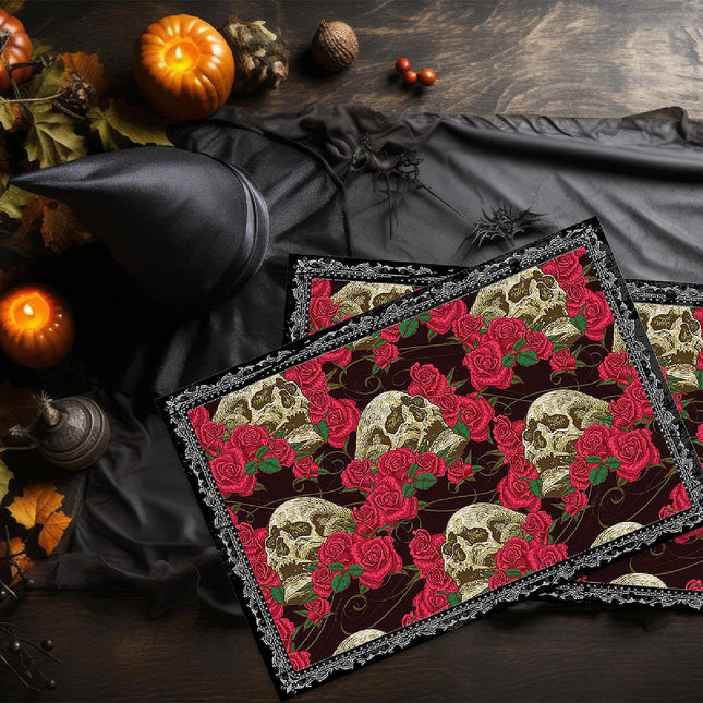 12"x18" Halloween Placemats, Hauntingly Romantic Disposable Cardstock Paper - 8 per pack