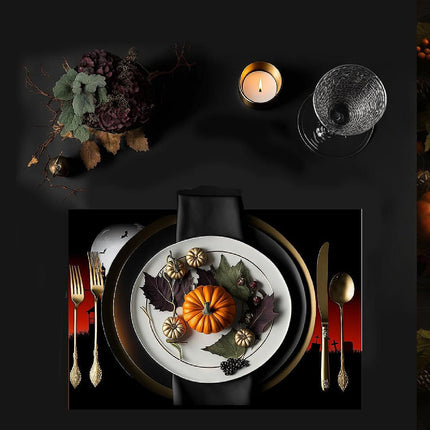 12"x18" Halloween Placemats, Lunar Haunting Disposable Cardstock Paper - 8 per pack