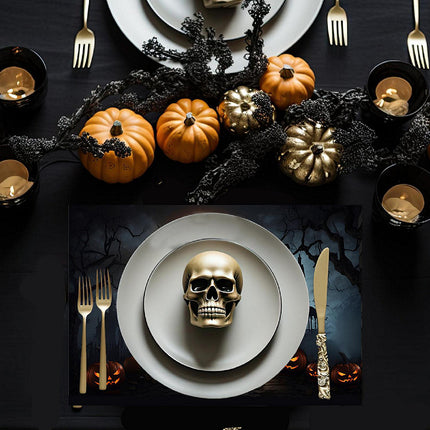 12"x 18" Moonlit Haunted Manor Halloween Placemats - 8 Per Pack