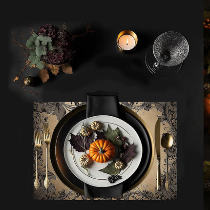 12"x18" Halloween Placemats, Raven's Rest Disposable Cardstock Paper - 8 per pack