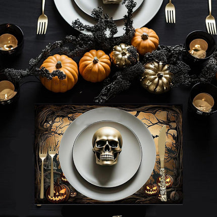 12"x18" Halloween Placemats, Sleepy Hollow Disposable Cardstock Paper - 8 per pack