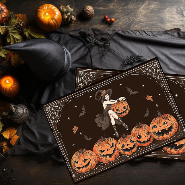 12"x18" Halloween Placemats Witch's Wicked Pumpkin Patch Disposable Cardstock Paper - 8 per pack