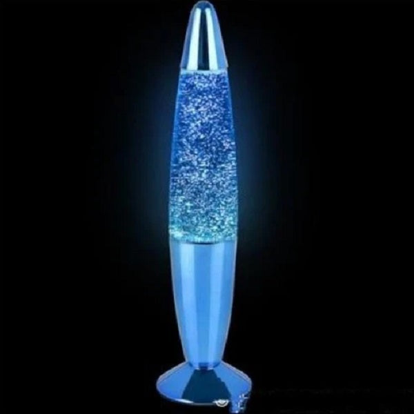 13 Metallic Blue Glitter Lamp