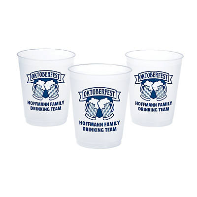 16 Oz Personalized Oktoberfest Frosted Reusable BPA-Free Plastic Cups - 50 Per Pack