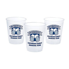 16 Oz Personalized Oktoberfest Frosted Reusable BPA-Free Plastic Cups - 50 Per Pack