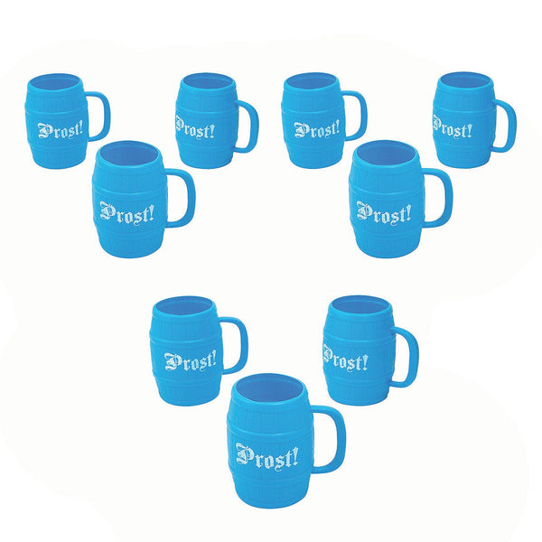17 Oz Oktoberfest Prost Blue BPA-Free Plastic Barrel Mugs - Bulk 60 Per Pack