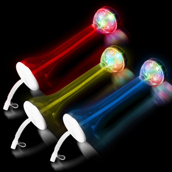 LED Light Up Flashing 17 Oz Yard Glasses With Straw - Assorted