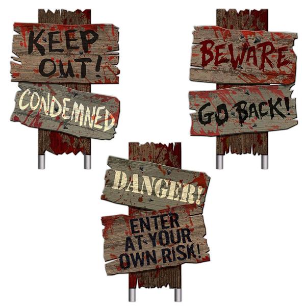 Scary Bloody Sidewalk Signs For Halloween