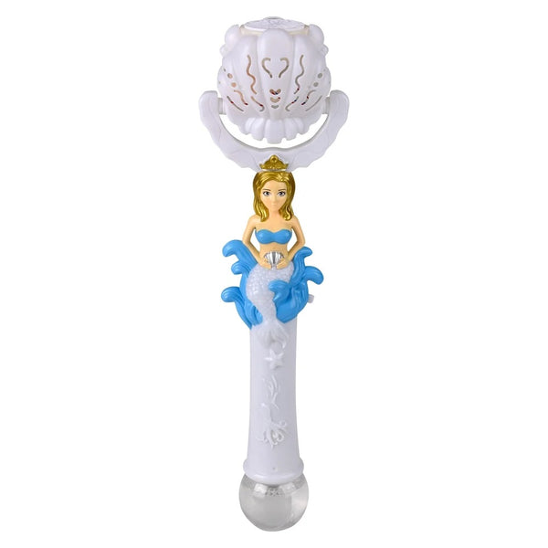 18 Inches LED Light Up Seashell Mermaid Rotating Bubble Wand