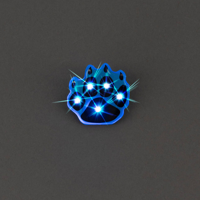 Blue Pawprint Flashing Body Light Lapel Pins