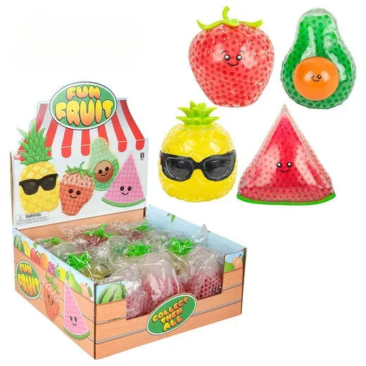 6" Squeezy Bead Fun Fruits - Pack of 12