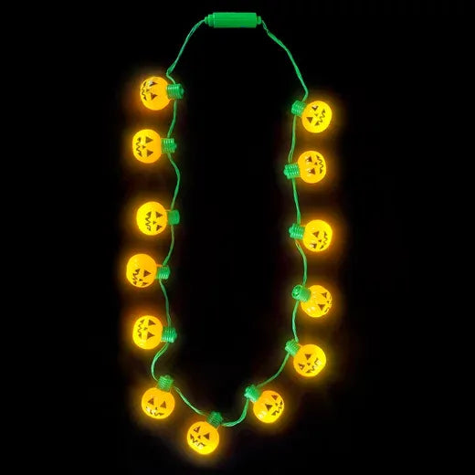 25 Light-Up Jack-O-Lantern Necklace