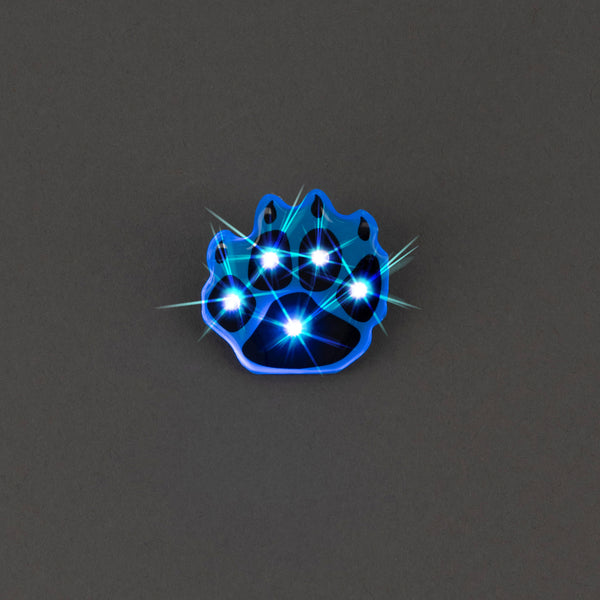 Blue Pawprint Flashing Body Light Lapel Pins