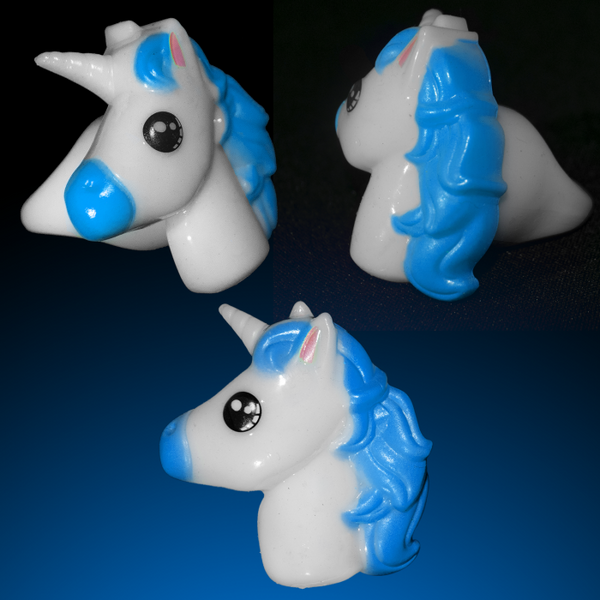 1 Inch Blue Light Up Unicorn Rings - Pack of 4