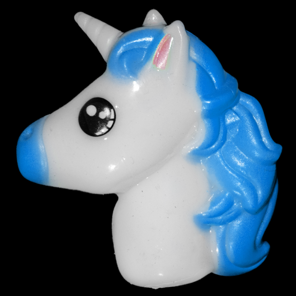 1 Inch Blue Light Up Unicorn Rings - Pack of 4