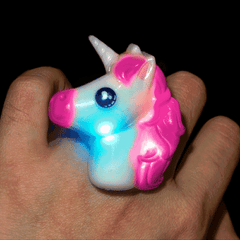 1" Light Up Pink Unicorn Rings