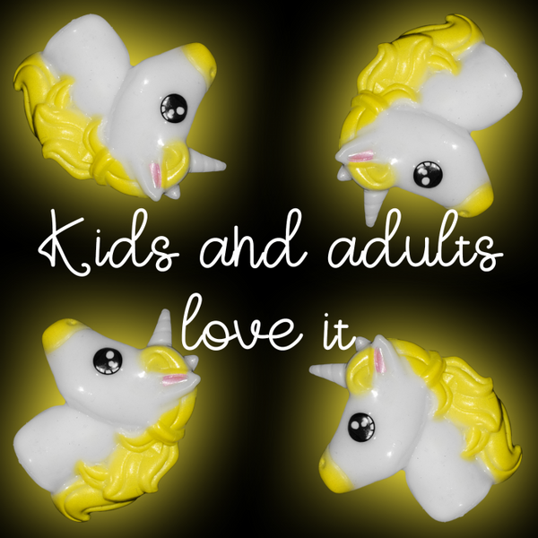 1 Inch Light Up Yellow Unicorn Rings