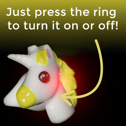 1" Light Up Yellow Unicorn Rings