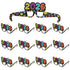 5 3/4" x 5 1/2" 2026 Bright Color Polka Dot Cardstock Novelty Glasses - 12 Per Pack