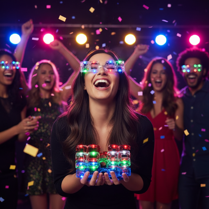 Light Up 2026 Glasses | LED Flashing Party Eyeglasses