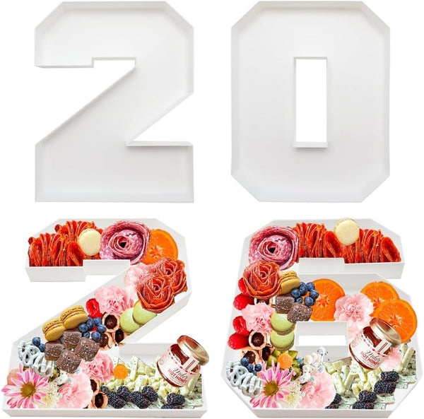 2026 Reusable Fillable Charcuterie Number Letter Shaped Serving Tray