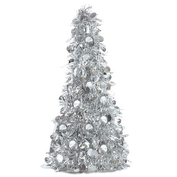 Silver Tinsel Tree 10 Centerpiece