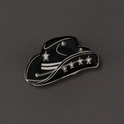 Black Cowboy Hat Flashing Body Light Lapel Pins