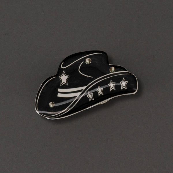 Black Cowboy Hat Flashing Body Light Lapel Pins