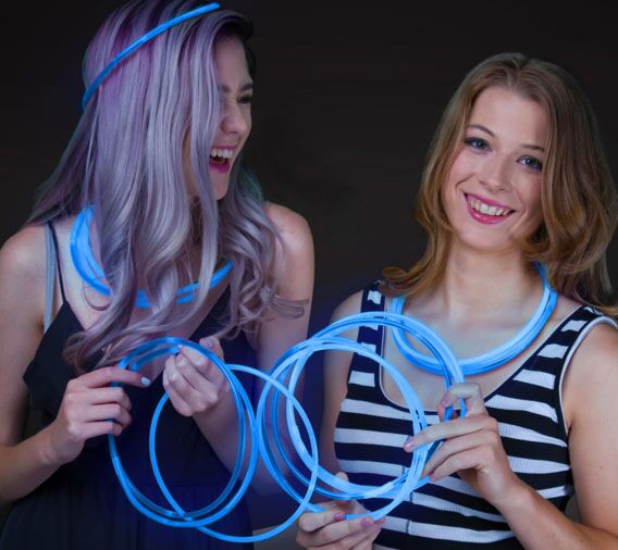 22 Inch Jumbo Blue Glow Sticks Necklaces - 50 Per Pack