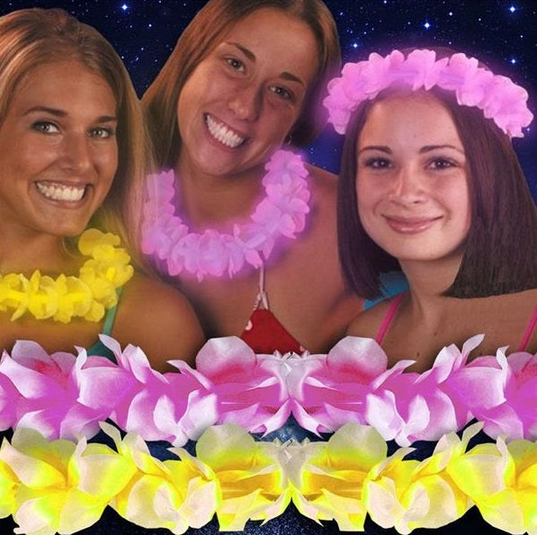 Flower Lei 22 Inch Glow Necklaces - Assorted Pack of 12