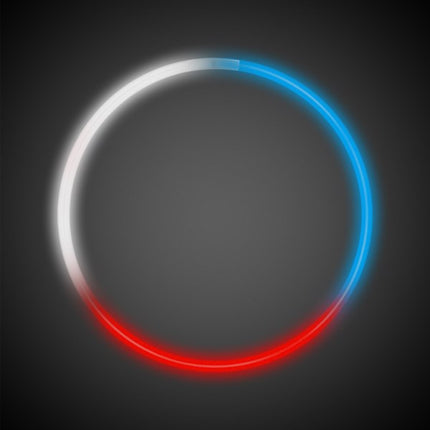 22 Inch Jumbo Patriotic Red White Blue Tri-Color Glow Necklaces