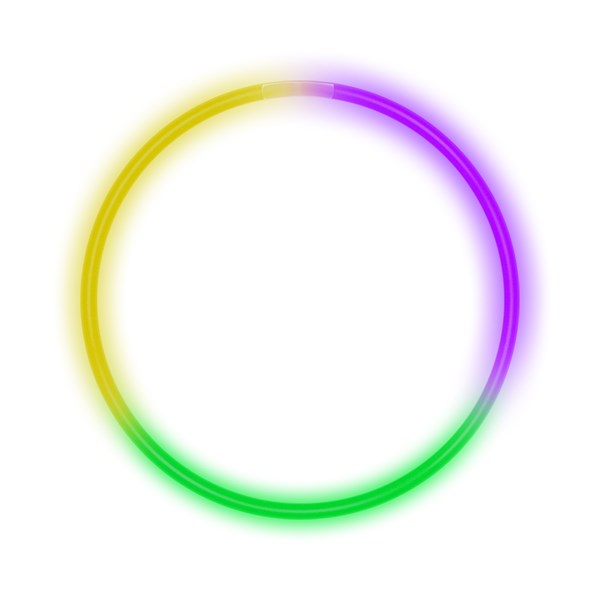 22 Inch Jumbo Purple Green Yellow Glow Necklaces