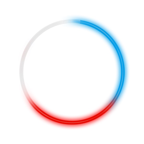 22 Inch Jumbo Red White Blue Tri-Color Glow Necklaces