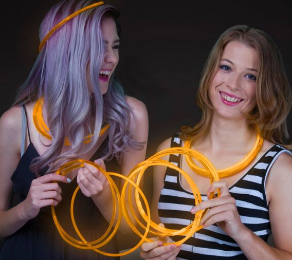 22 Inch Orange Glow In The Dark Necklaces - Pack of 50