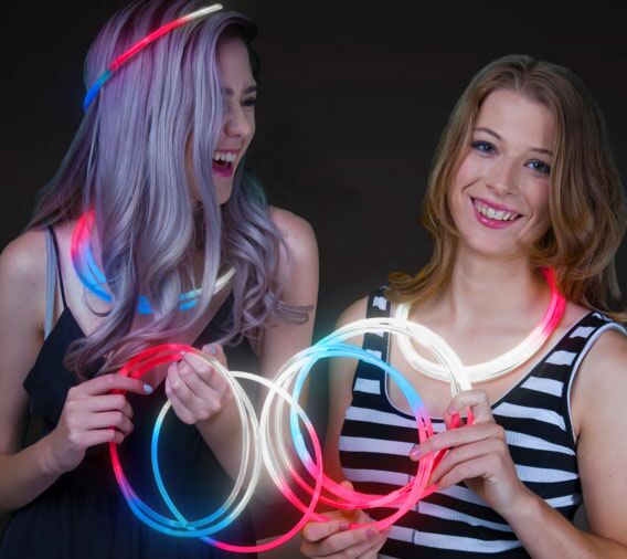 22 Inch Patriotic Red White Blue Tri-Color Glow Necklaces - Pack of 50