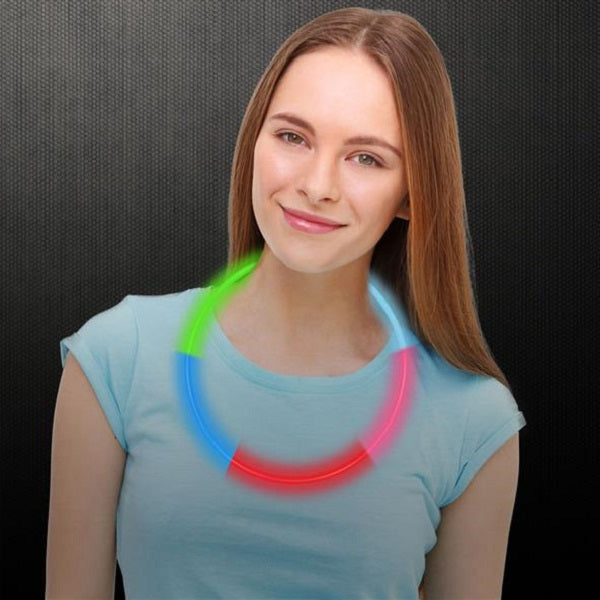 22 Inch Rainbow 5 Colors Glow Necklace - Pack of 50 Necklaces