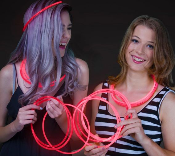 22 Inch Jumbo Red Glow Sticks Necklaces
