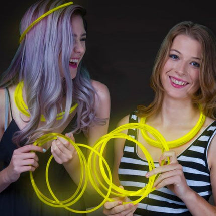 22 Inch Yellow Glow Stick Necklaces - Pack of 50