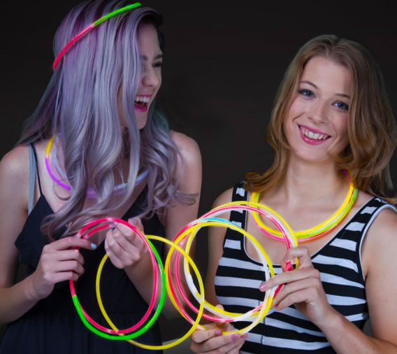 24 Inch Glow Stick Necklaces - Assorted Pack of 50