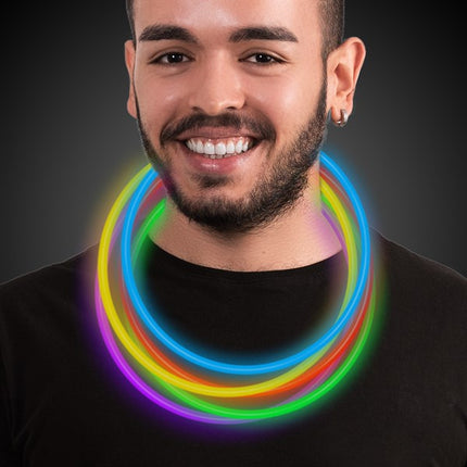 24 Inch Jumbo Glow Stick Necklaces - 50 Assorted Pieces