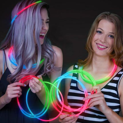 24 Inch Jumbo Red Green Blue Tri-Color Glow Necklaces - Pack of 50