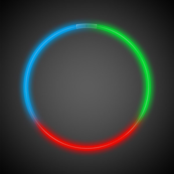 24 Inch Jumbo Red Green Blue Tricolor Glow Necklaces