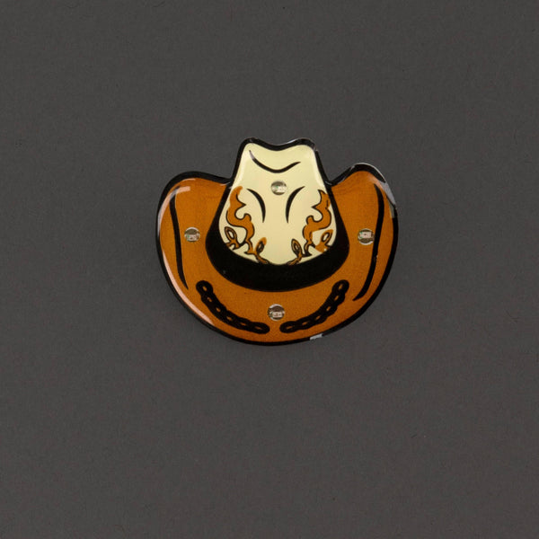 Cowboy Hat Flashing Body Light Lapel Pins